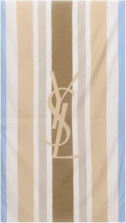 Saint Laurent Accessoires, unisex, Bruin, ONE Size, Katoen, Gestreepte Sjaal