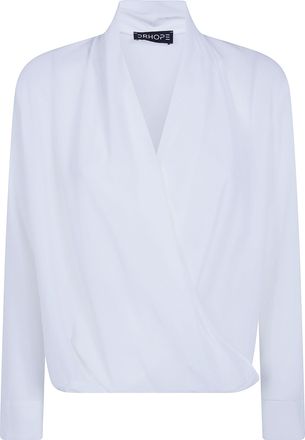 DRHOPE Shirt Silky White Classic Twist Shirt