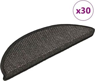 vidaXL Vidaxl - Alfombra Autoadhesiva Escalera Sisal 30 Uds Antracita