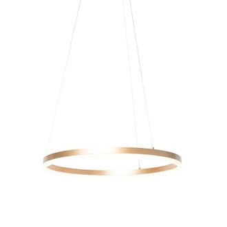 QAZQA Dise&ntilde;o L&aacute;mpara Colgante De Dise&ntilde;o Dorada 60 Cm Con Led Regulable En 3 Pasos - Anello Aluminio /acero Redonda Incluye Led Max. 1 X 40 Watt - Qazqa