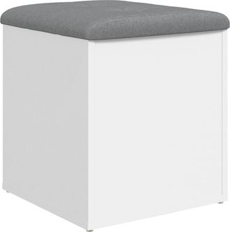 vidaXL Banco De Almacenaje Blanco 42x42x45 Cm Madera De Ingenier&iacute;a Vidaxl