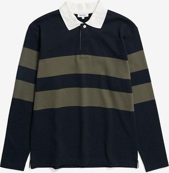 Norse Projects Gestreiftes Langarm-Sweat-Polohemd Ruben