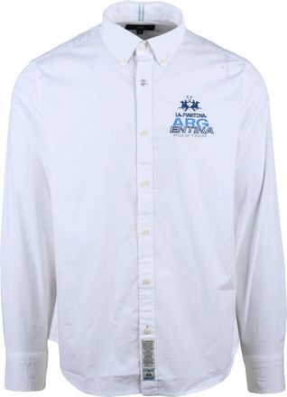 La Martina White Cotton Elastane Stretch Shirt