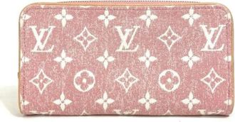 Louis Vuitton Pre-owned Denim Portemonnee - Dames - Vintage Accessoires - Roze - ONE Size - Denim - Vintage