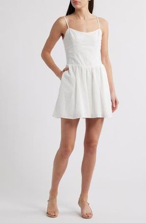 Charles Henry Cotton Eyelet Minidress in Ivory at Nordstrom Rack, Size X-Small