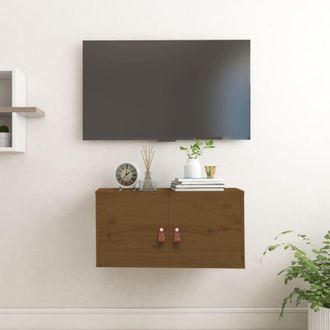 vidaXL Wall Cabinet Honey Brown 60x30x30 cm Solid Wood Pine Vidaxl