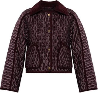 Burberry Floriston Quilted Jacket - Dames - Zomerjassen - Rood - S - Katoen - Jassen