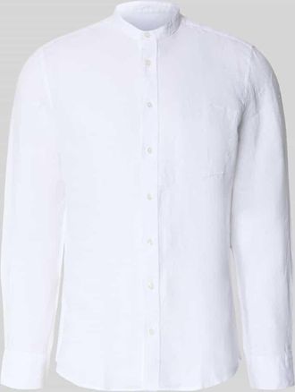 Seidensticker Slim Fit Leinenhemd mit Stehkragen Modell Mandarin in Weiss, Gr&ouml;&szlig;e 38