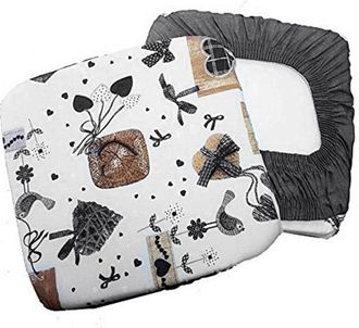Trade Shop Trade Shop - 6 Coprisedia Cuscini Con Fascia Grigio Cuori Per Sedie Imbottito Sfoderabile