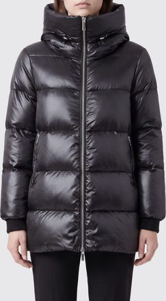 Moorer Short Quilted Nylon Down Jacket with Funnel Neck and Elasticated Cuffs
