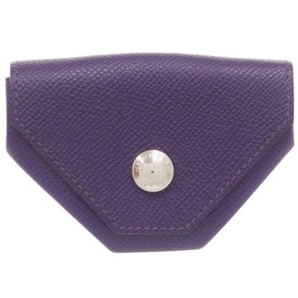 Herm&egrave;s Purple Epsom Leather Coin Purse/Coin Case (Pre-Owned)