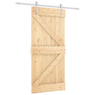 vidaXL Puerta Corredera Natural Y Blanco 90 X 210 Cm Vidaxl