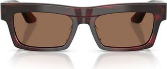 Oliver Peoples x KHAITE 54mm Pillow Sunglasses in Bordeaux Bark /Brown at Nordstrom