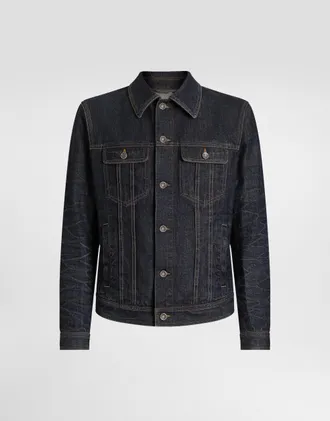 Dolce & Gabbana Cotton Denim Jacket - Man Denim Multi-colored 48