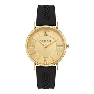 Versace Eternal Herenhorloge Zwart Goud - Dames - Horloges - Geel - ONE Size - Accessoires