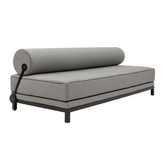 Soft Line Sleep Daybed, schwarz / Keder schwarz / Bezug Cento schwarz/weiss (470)