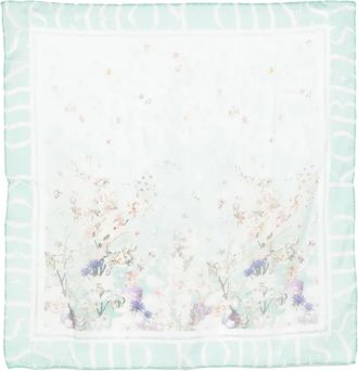 Saiid Kobeisy Foulard in chiffon di seta - Blu