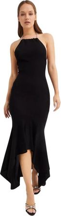 Alexandre Vauthier Lange Viscose Jurk met Strasskoord - Dames - Feestkleedjes - Zwart - M - Kleedjes