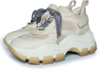 Prada Pre-owned Womens suede chunky sneakers - Beige - Size 38.5 EU/IT