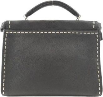 Fendi Pre-owned Handbags, female, Black, Size: ONE SIZE Pre-owned Peekaboo Fit Mini Calf Handbag