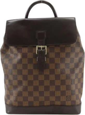 Louis Vuitton Pre-owned Backpacks, female, Brown, Size: ONE SIZE Pre-owned Soho Damier Canvas Backpack