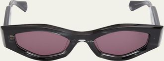 Valentino Garavani Tre Acetate & Titanium Cat-Eye Sunglasses