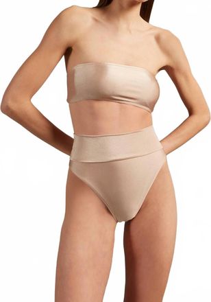 Adriana Degreas Reseau High Leg Bandeau Bikini In Beige