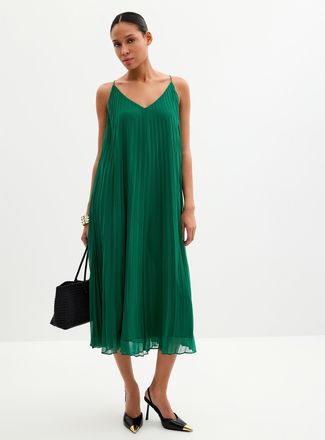 Contemporaine Womens Pleated chiffon midi dress