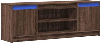 vidaXL Vidaxl - Mueble de tv led madera ingeniería marrón roble 139,5x34x50 cm