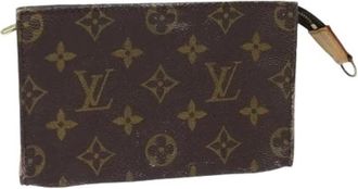 Louis Vuitton Pre-owned Accessory Pouch - Dames - Vintage Tassen - Bruin - ONE Size - Leer - Vintage