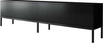 Dmora Mueble de televisión efecto madera negro 180x30 cm