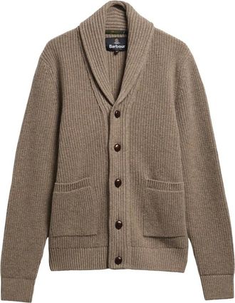 Barbour Hartland Gebreide Vest met Sjaalkraag - Heren - Vesten - Bruin - M - Wol - Truien & Vesten
