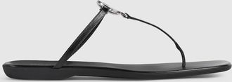 Gucci Mens Thong Sandal, Black, Leather