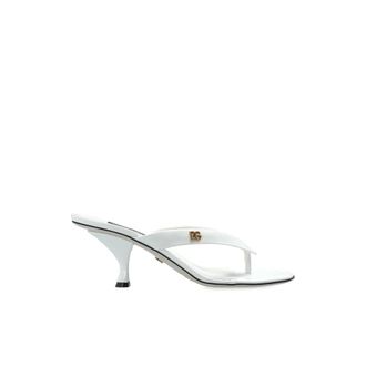 Dolce & Gabbana Leren Mules met Hak - Dames - Muiltjes - Wit - 41 EU - Leer - Schoenen