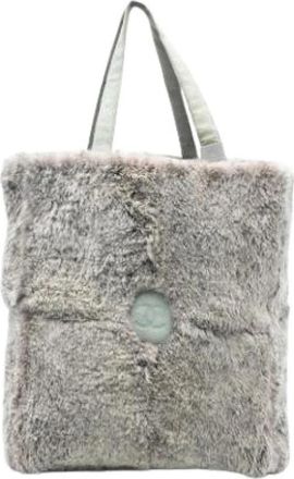 Chanel Pre-owned Rabbit Fur Tote Bag - Dames - Vintage Shopper - Grijs - ONE Size - Vintage