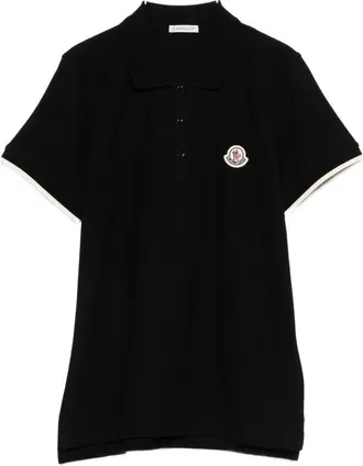 Moncler Logo Cotton Polo Shirt-Donna