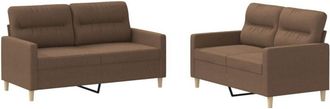 vidaXL Juego De Sof&aacute;s Con Cojines 2 Piezas Tela Marr&oacute;n Vidaxl
