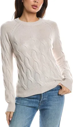 Fort&eacute; Cashmere Wandering Cable Crewneck Cashmere Sweater