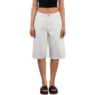 HINT OF BLU Longer Length Denim Shorts in Star White at Nordstrom, Size 27