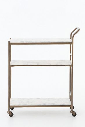 Anthropologie Felix Marble Rectangle Bar Cart