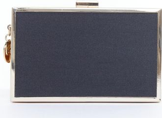 Giorgio Armani 2020 Parfums black canvas gold frame minaudiere box clutch