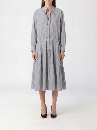 Dries Van Noten Abito chemisier in cotone e seta a righe