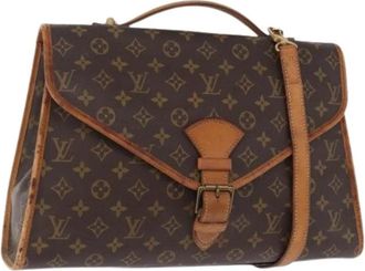 Louis Vuitton Pre-owned Monogram Canvas Hand Bag - Dames - Vintage Schoudertas - Bruin - ONE Size - Leer - Vintage