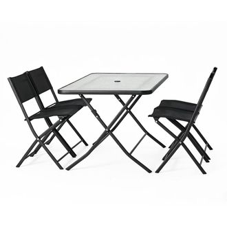 Concept Usine Juego de mesa de jard&iacute;n de 130 cm y 4 sillas plegables