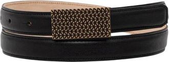 Emporio Armani Riem van glad leer met 3D-gepatenteerde gesp - Dames - Riemen - Zwart - 70 CM - Leer - Accessoires