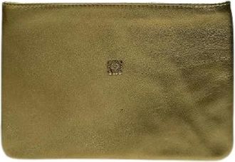 Loewe Pre-owned Clutches, female, Yellow, Size: ONE SIZE Pre-owned Leather Clutch