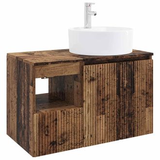 vidaXL Juego De Muebles De Ba&ntilde;o 2 Uds. Madera Envejecida Vidaxl