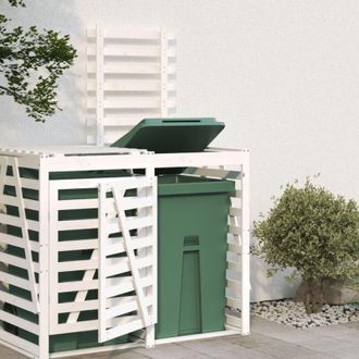 vidaXL Extensi&oacute;n Para Cobertizo De Cubos De Basura Madera Pino Blanco Vidaxl
