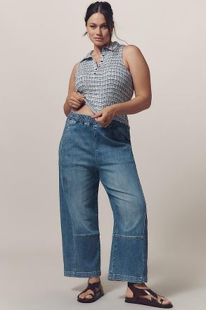 Pilcro The Izzie Relaxed Pull-On Barrel Jeans by Pilcro