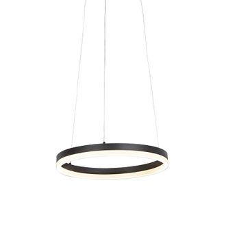 QAZQA Moderno L&aacute;mpara Colgante De Dise&ntilde;o Negra 40 Cm Con Led Regulable En 3 Pasos - Anello Aluminio /acero Redonda Incluye Led Max. 1 X 30 Watt - Qazqa